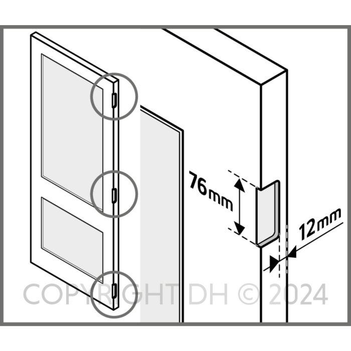 Scharnierinkrozing Skantrae 76X76 mm per 3