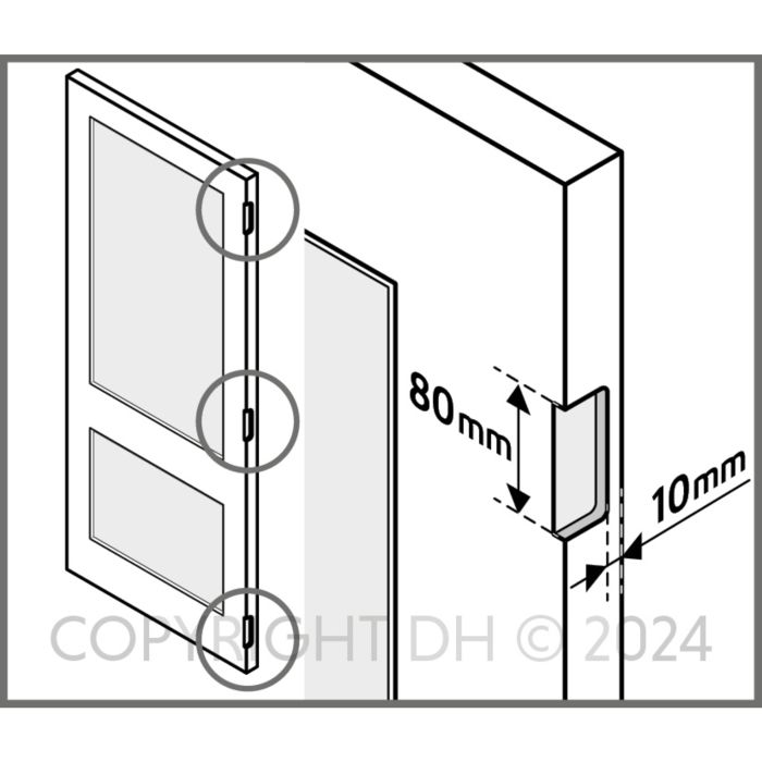 Scharnierinkrozing Skantrae afwijkend 80X80 mm per 3