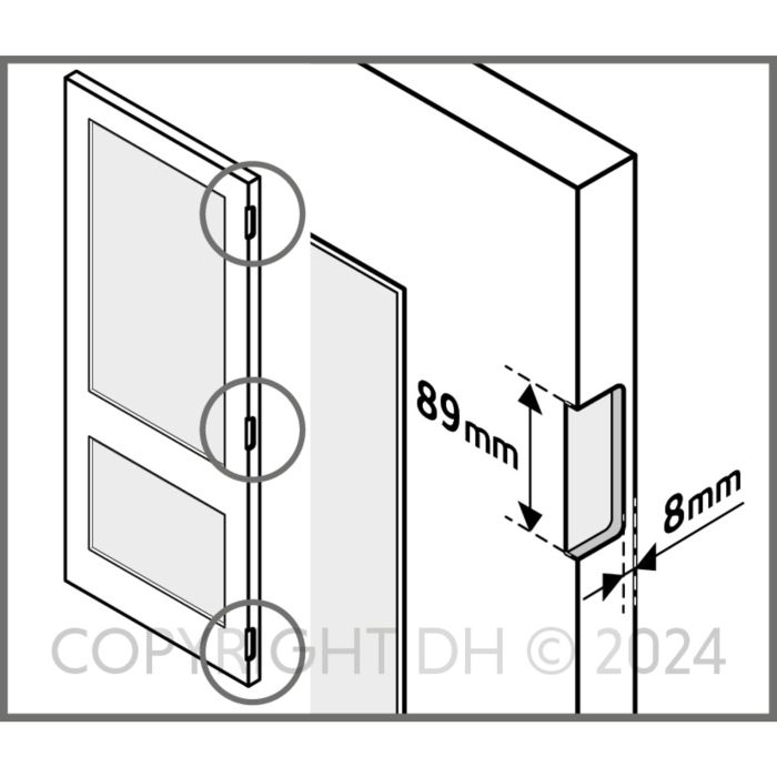 Scharnierinkrozing CanDo 89X89 mm per 3