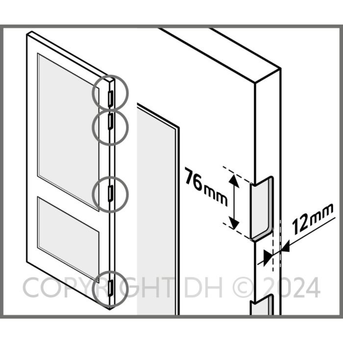 Scharnierinkrozing Skantrae 76X76 mm per 4