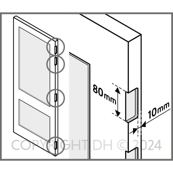 Scharnierinkrozing Skantrae afwijkend 80X80 mm per 4